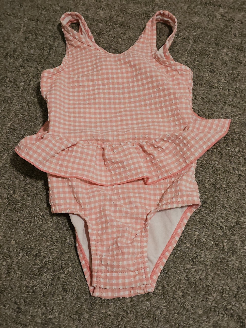 Cat & Jack Pink Gingham Ruffle One-Piece Swimsuit
